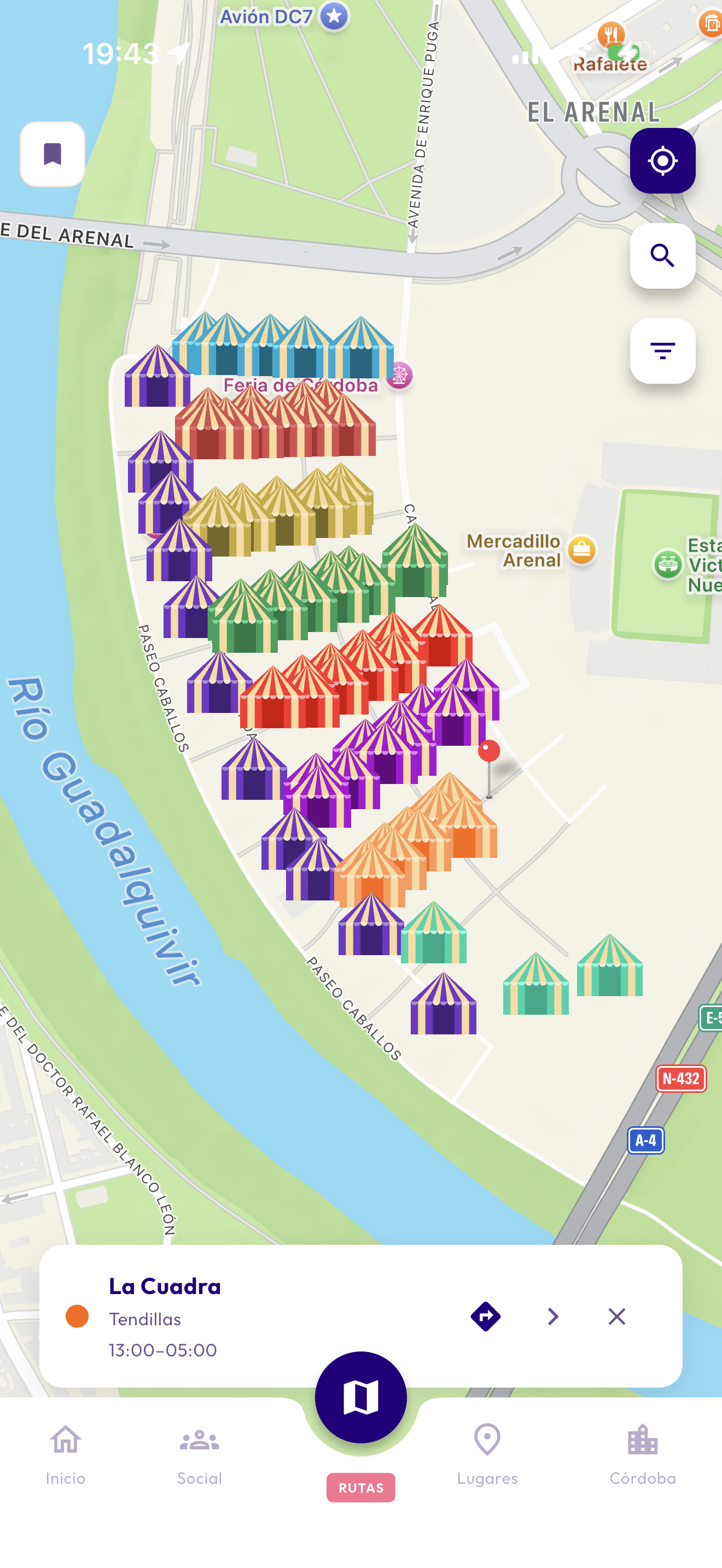 Mapa de casetas en Pasión 360 Ferias, patios y cruces
